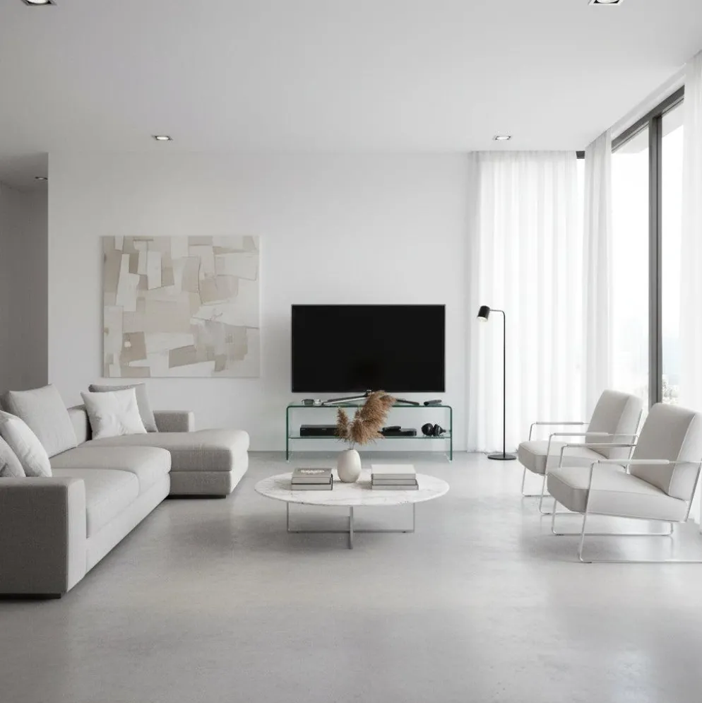 Porta TV in vetro curvato trasparente Fancy 110