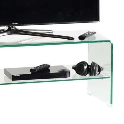 Porta TV in vetro curvato trasparente Fancy 110
