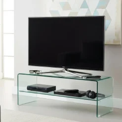 Porta TV in vetro curvato trasparente Fancy 110