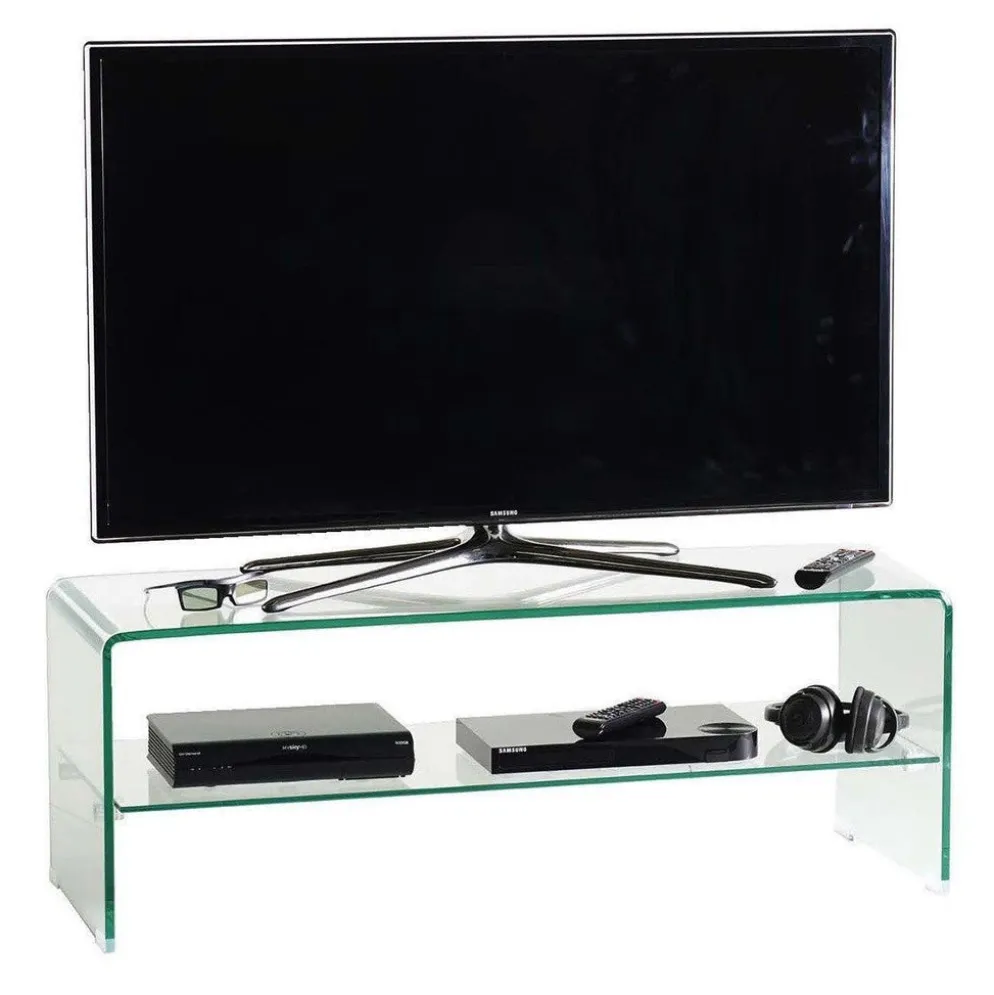 Porta TV in vetro curvato trasparente Fancy 110