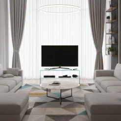 Porta TV in vetro curvato trasparente Fancy 110