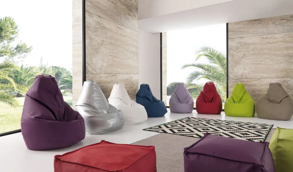 Pouf sacco Arvid in ecopelle sfoderabile