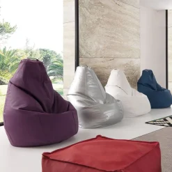 Pouf sacco Arvid in ecopelle sfoderabile