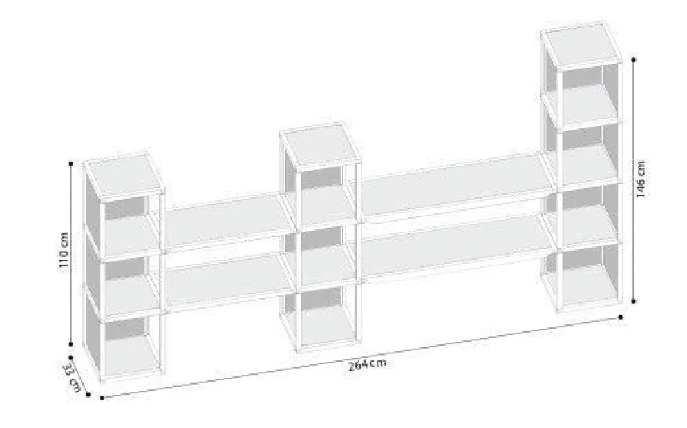 Scaffale per negozio in legno e plexiglass Castelli 2