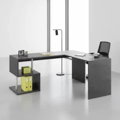 Scrivania ad angolo con libreria Lionel Report