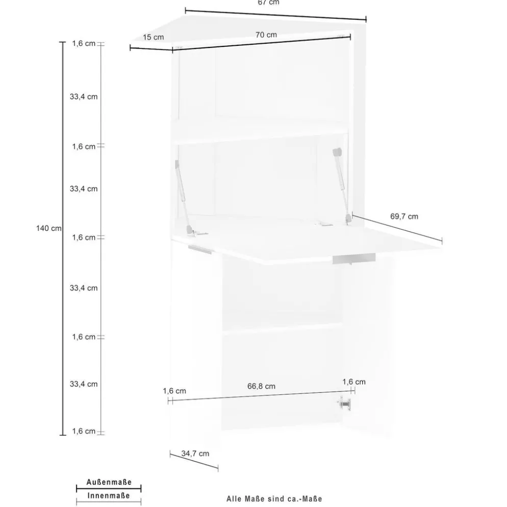 Scrivania angolare a scomparsa Geometry