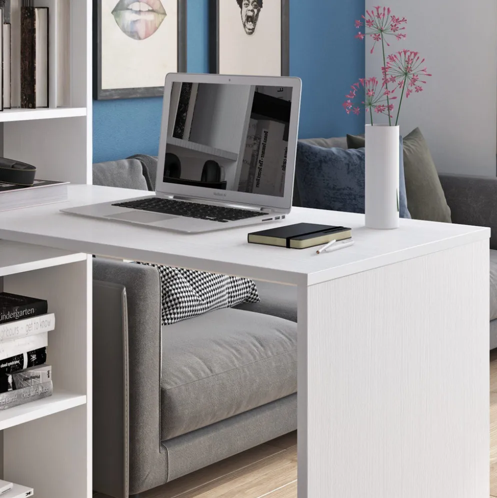 Scrivania angolare con libreria Flix