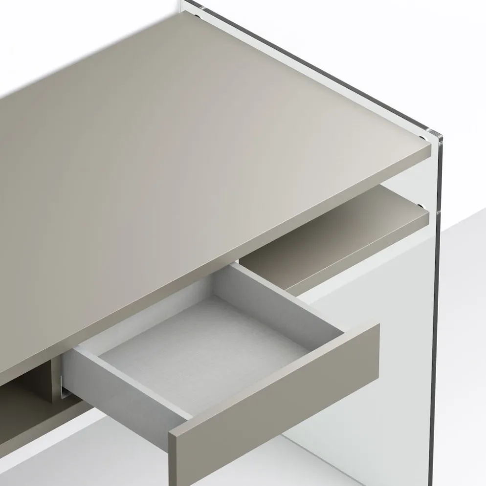 Scrivania design in vetro e laminato Patrik