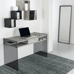 Scrivania design in vetro e laminato Patrik
