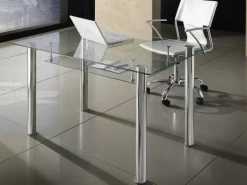 Scrivania moderna Roland per ufficio in vetro 120 x 70 cm