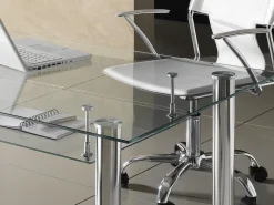 Scrivania moderna Roland per ufficio in vetro 120 x 70 cm