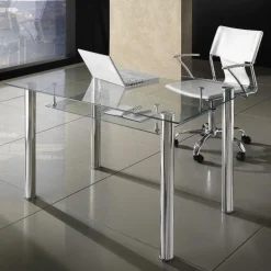 Scrivania moderna Roland per ufficio in vetro 120 x 70 cm