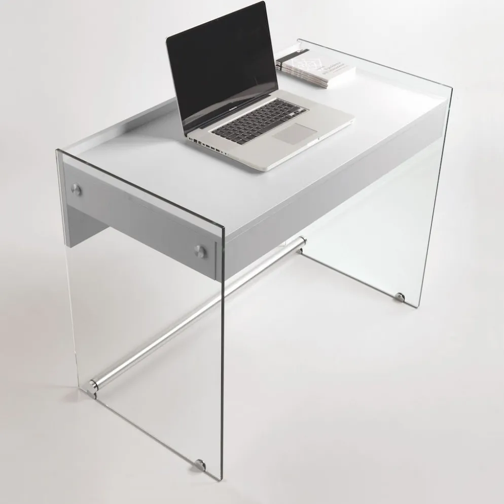 Scrivania per computer Studeo in vetro e laminato