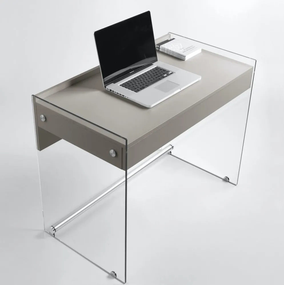 Scrivania per computer Studeo in vetro e laminato