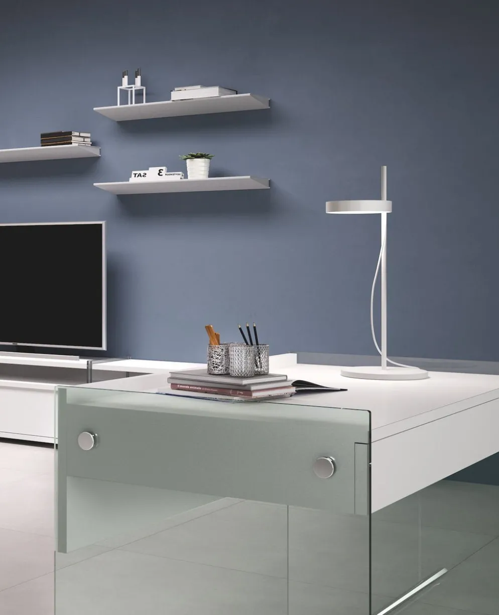 Scrivania per computer Studeo in vetro e laminato