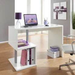 Scrivania porta PC con libreria Lionel White