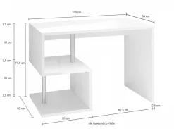 Scrivania porta PC con libreria Lionel White