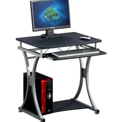 Scrivania porta PC in metallo e legno Compatta-B