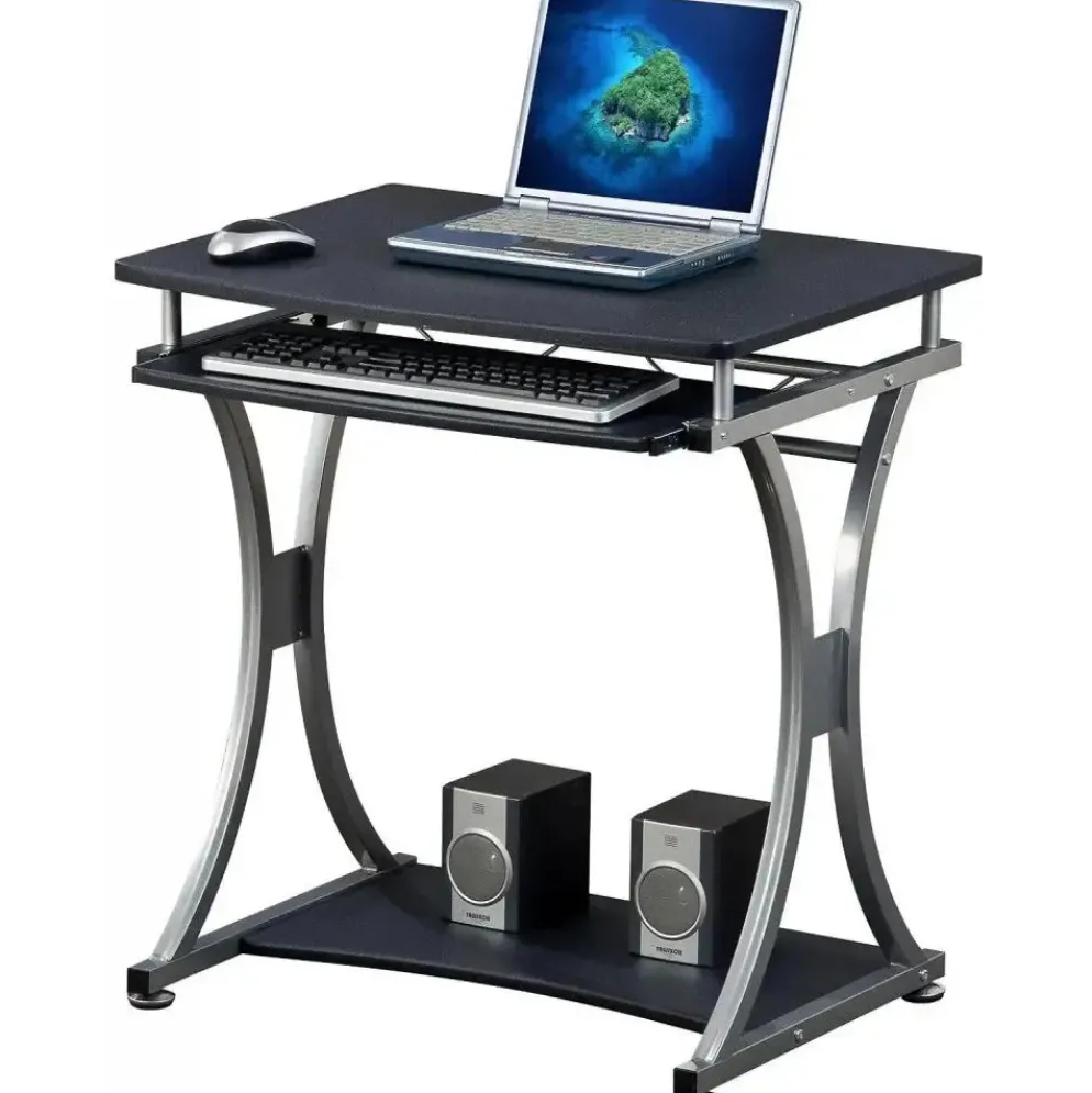 Scrivania porta PC in metallo e legno Compatta-B
