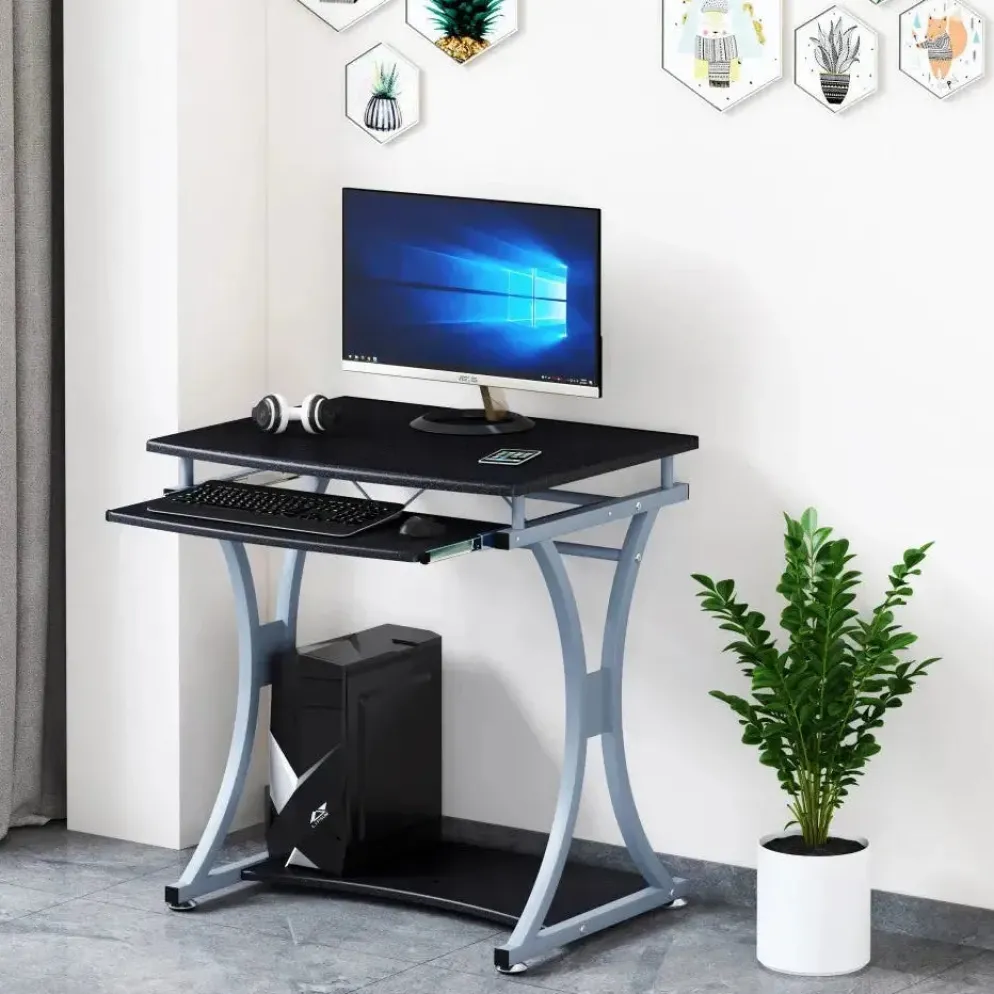 Scrivania porta PC in metallo e legno Compatta-B