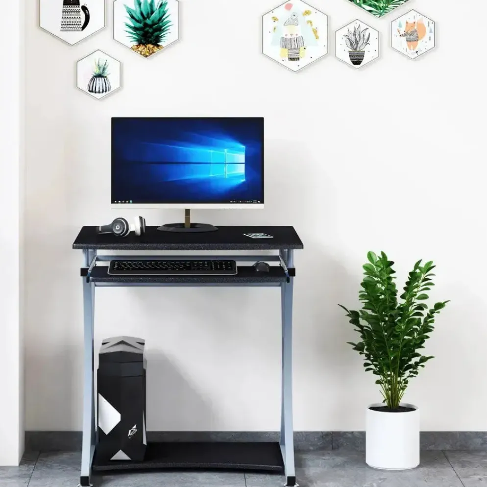 Scrivania porta PC in metallo e legno Compatta-B
