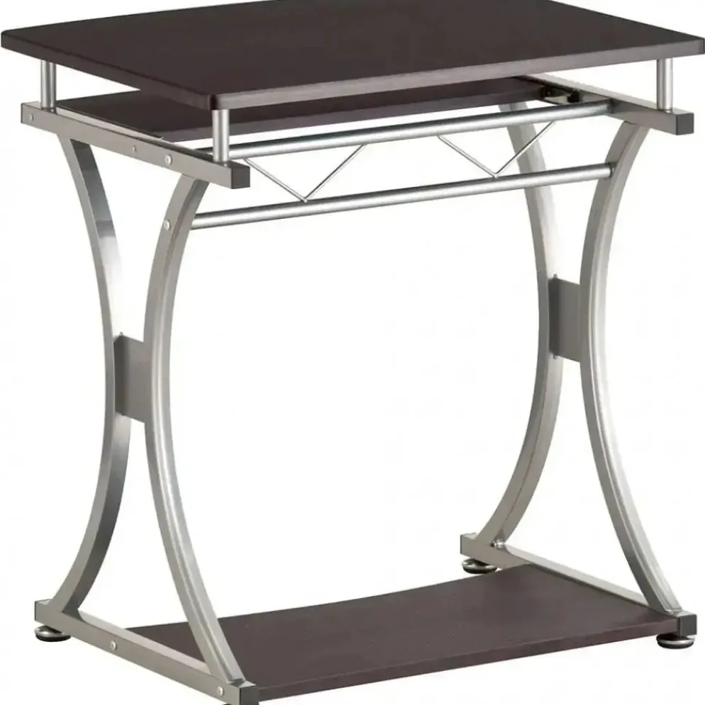 Scrivania porta PC in metallo e legno Compatta-B