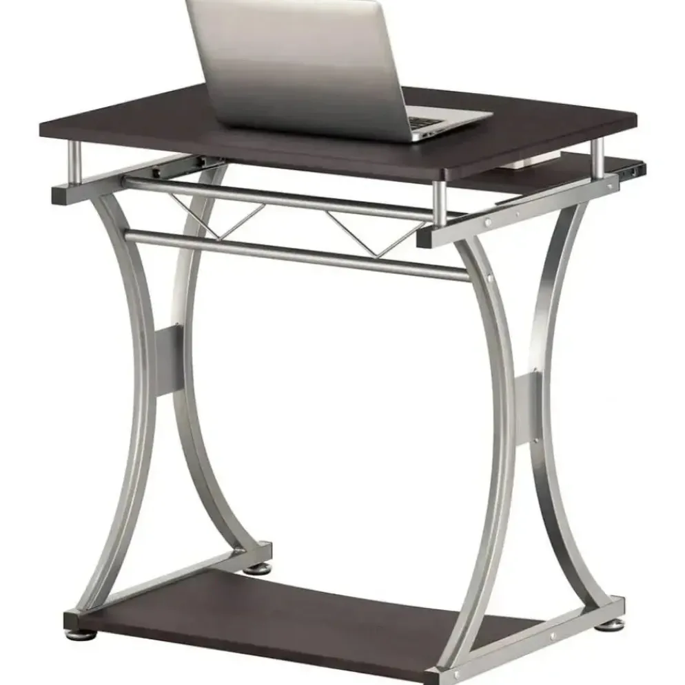 Scrivania porta PC in metallo e legno Compatta-B