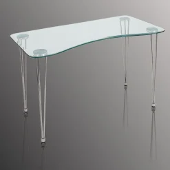 Scrivania porta PC Kayden in metallo e vetro 120 cm