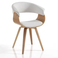 Sedia design moderno Once Wood White