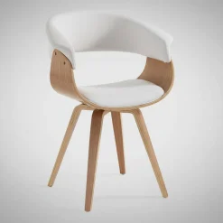 Sedia design moderno Once Wood White