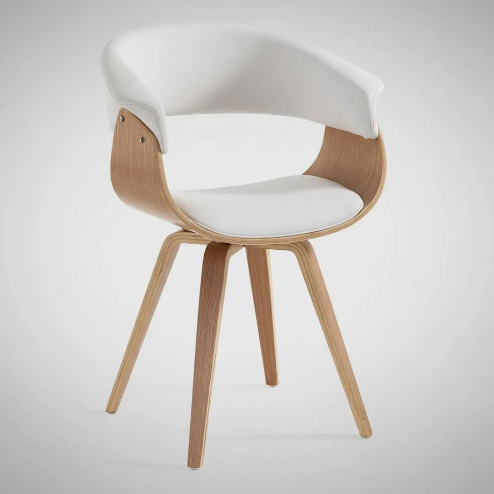 Sedia design moderno Once Wood White