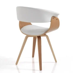 Sedia design moderno Once Wood White