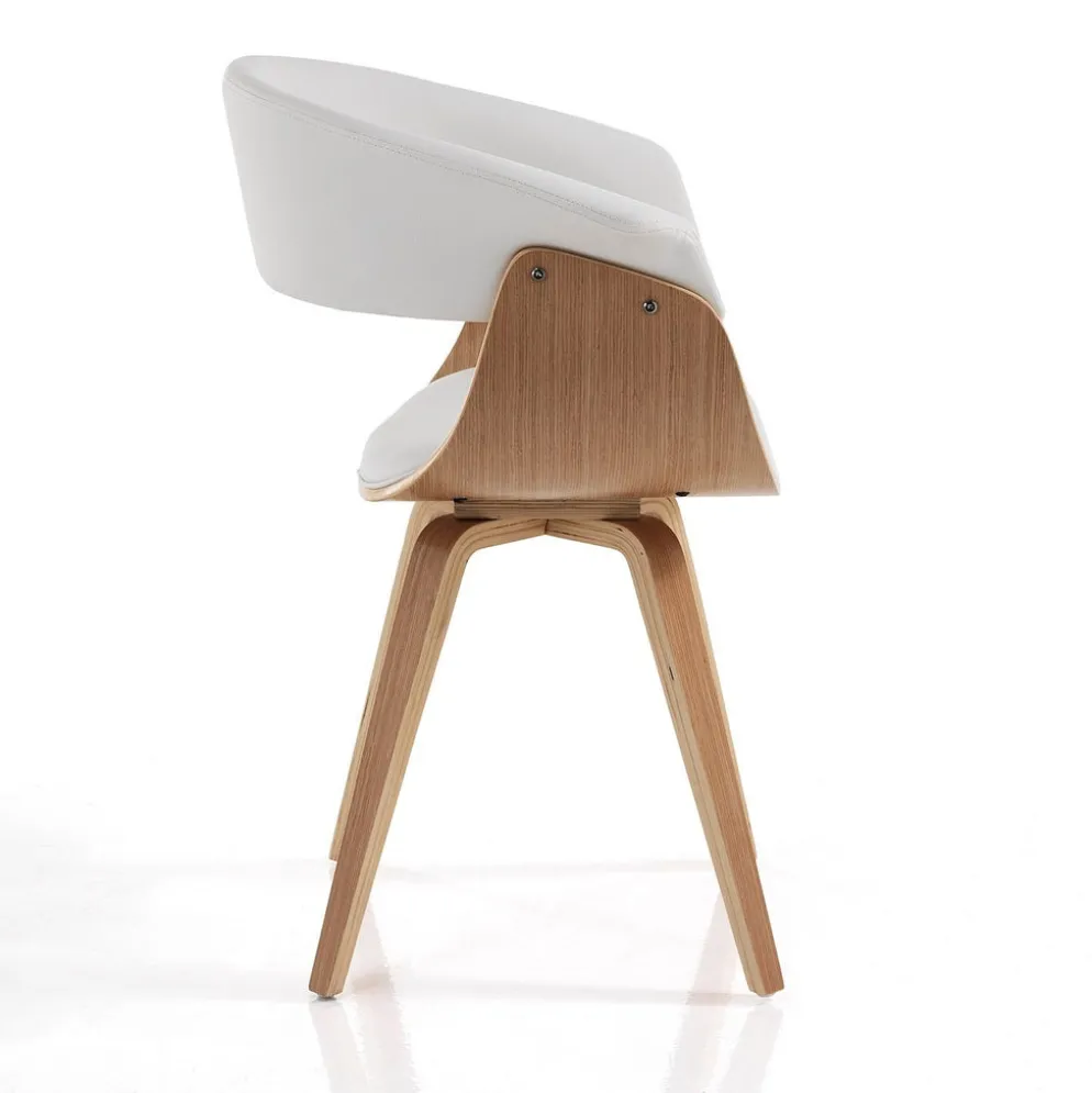 Sedia design moderno Once Wood White