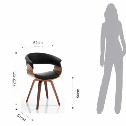 Sedia moderna Once Wood Black