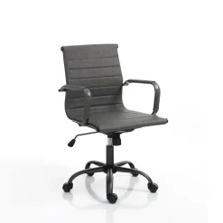 Sedia ufficio in pelle sintetica Mastery Small Old Grey