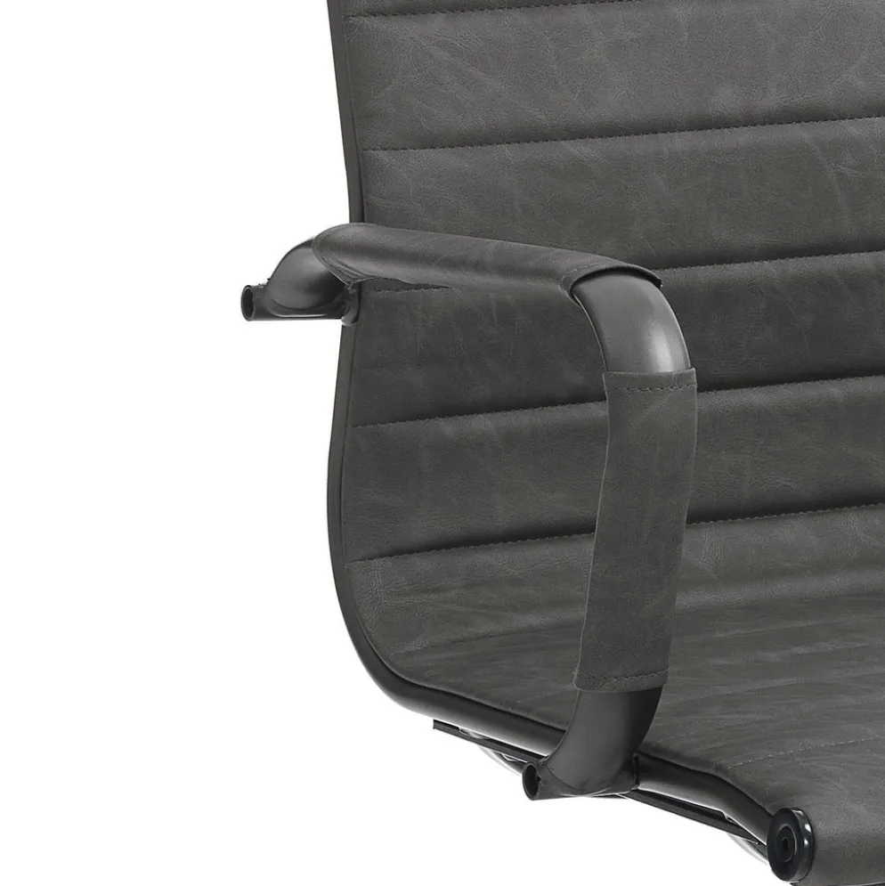 Sedia ufficio in pelle sintetica Mastery Small Old Grey