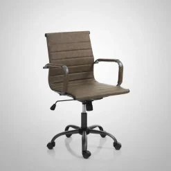 Sedia ufficio in pelle sintetica Mastery Small Old Brown