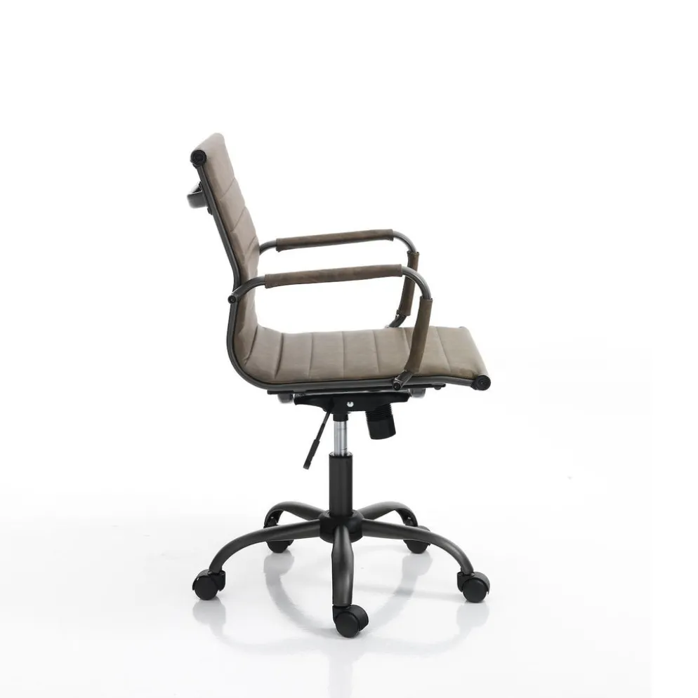 Sedia ufficio in pelle sintetica Mastery Small Old Brown