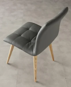 Sedie da cucina in legno ed ecopelle Konnor