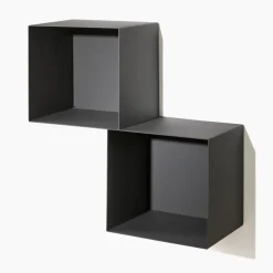 Set 4 cubi da parete in acciaio Naoki