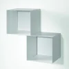 Set 3 cubi da parete in acciaio Naoki