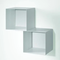 Set 3 cubi da parete in acciaio Naoki