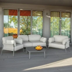 Set da giardino in alluminio e corda Easy