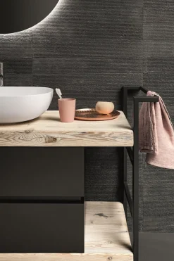 Set mobili bagno in legno Old Wood 2 di Loetrà