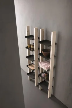 Set mobili bagno in legno Old Wood 2 di Loetrà