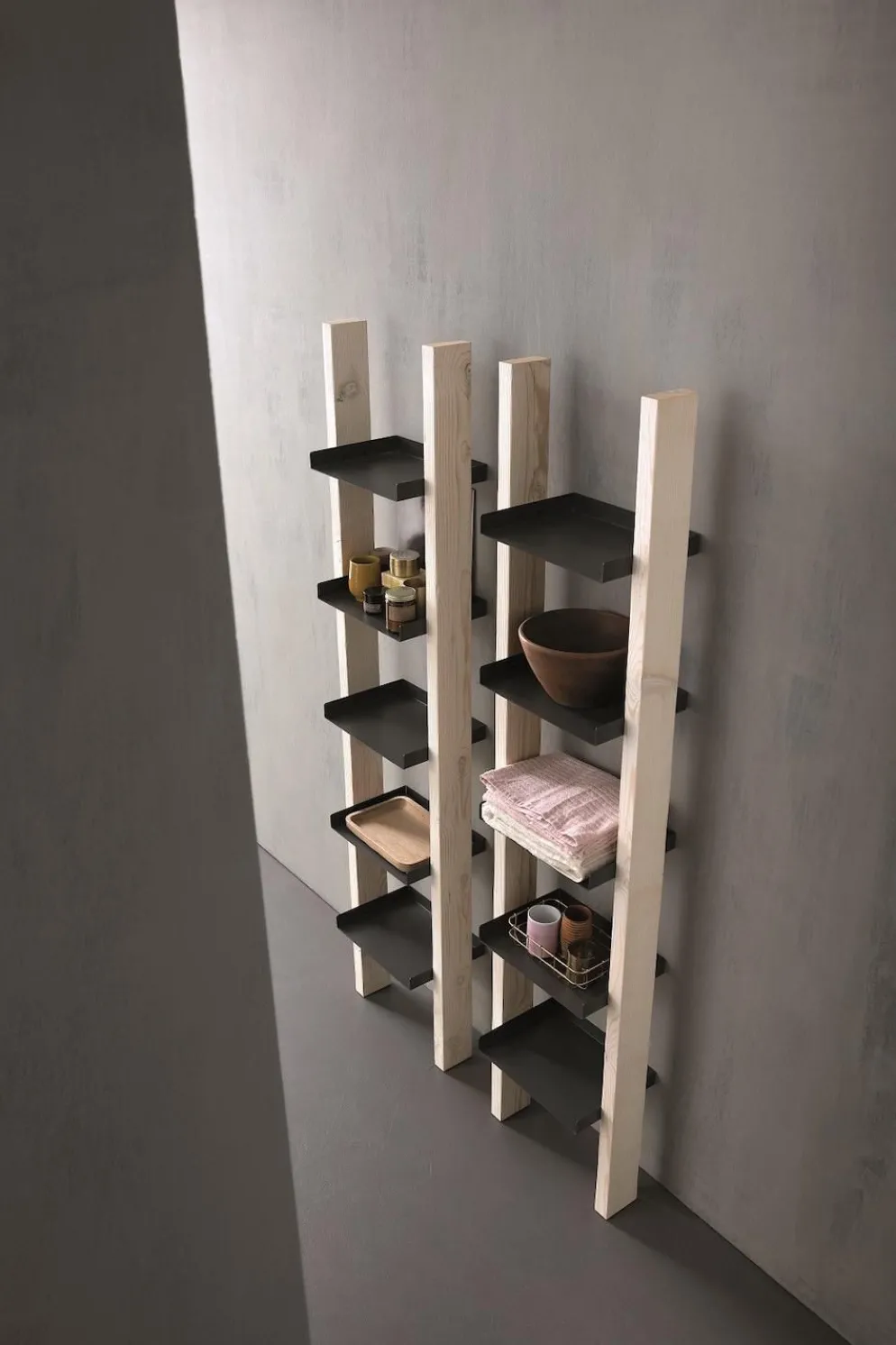 Set mobili bagno in legno Old Wood 2 di Loetrà