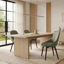 Set 4 sedie in legno e tessuto Noraya