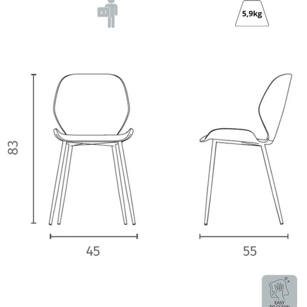Set 4 sedie per sala da pranzo Alira