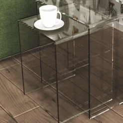 Set 3 tavolini da salotto in plexiglass Triade