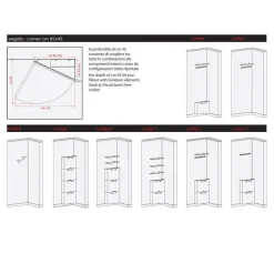 Specchio angolare ad anta in alluminio Angle Vanity